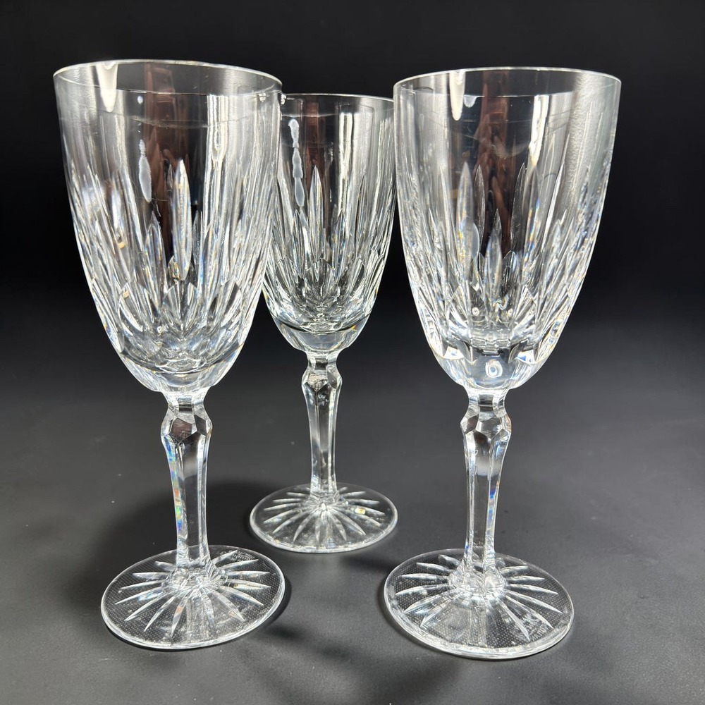 Edinburgh Crystal Star of Edinburgh Wine Glasses Cups Set of 3 Scotland 7 Inch